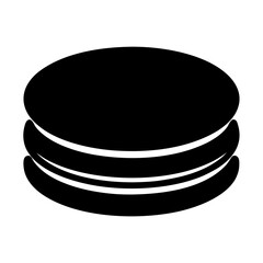 Black Silhouette of a Macaron Stacked Dessert Pastry Delicious Treat Icon