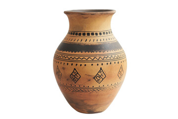 Iraqi Mesopotamian Pottery Isolated on White Background. Ancient Mesopotamian Ceramic Pot PNG