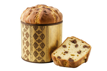 Panettone Italian Christmas Cake Isolated on Transparent Background