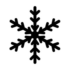 Simple Black Snowflake Design on White Background for Winter Holiday Season