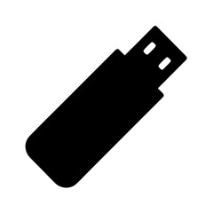 Simple black silhouette vector illustration of a USB flash drive memory stick