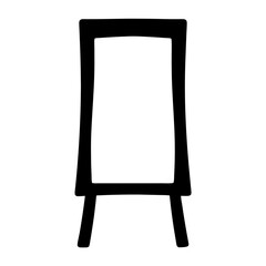 Simple Black and White Illustration of a Blank AFrame Sandwich Board