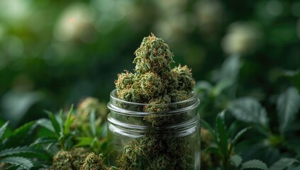 Dried Cannabis Stored in a Mason Jar, potency preservation