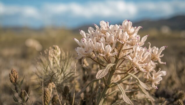 Albino notchleaf scorpionweed plant with white flowers, showcasing rare pigmentation variation
