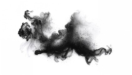 Fototapeta premium Black powder isolated against a white backdrop