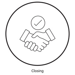 Closing Icon, Deal Closing, Contract Finalization, Sales Closure, Project Completion, Agreement Signing, vector