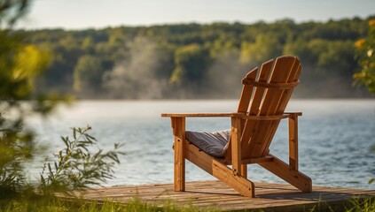 Adirondack chair positioned on a dock, relaxation space for summer gatherings
