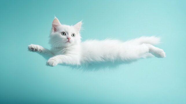 White Cat Flying in the Sky