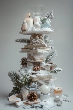 White Tree Made of Everyday Objects