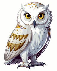 White Owl ,full body , real print Style, white background	