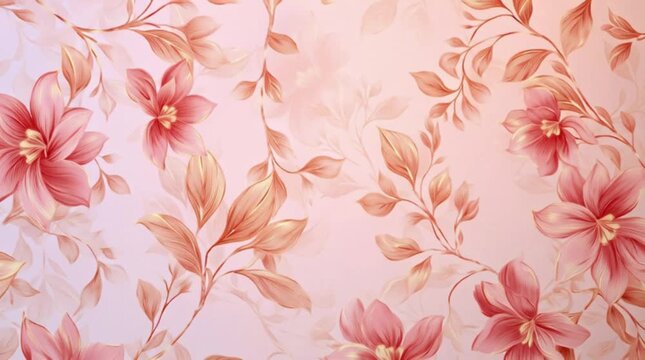 Cinematic 4K Seamless Loop Animation of Elegant Floral Pattern Background
