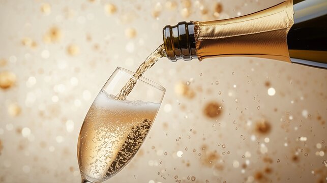 champagne pouring into glass