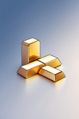 professional photo of a minimalist flat illustration featuring digital tokens with clean lines and simple shapes merging with gold bars having a warm golden color symbolizing the convergence of tradit