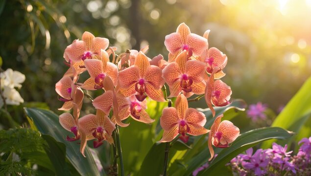 Dendrobium orchids blooming in summer, seasonal change
