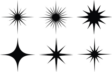 Fototapeta premium Collection of unique star shapes on a white background design elements