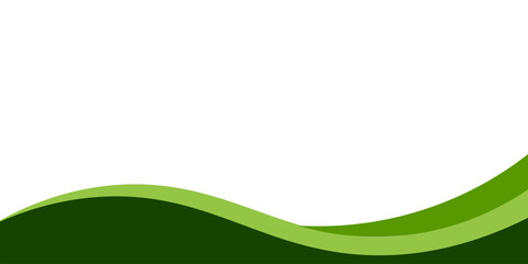 Abstract green wave background, Vector green line background curve element with white space for text and message design, overlapping layers.