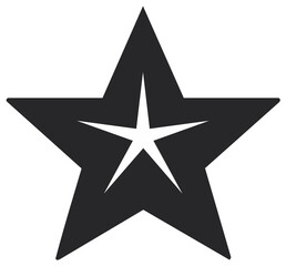 Obraz premium Black star graphic with a smaller white star inside, isolated
