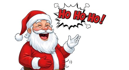 Santa Claus laughs heartily and exclaims Ho Ho Ho