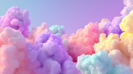Fototapeta premium Colorful Soft Clouds in Pastel Skies Creating a Dreamy Atmosphere for Artistic and Creative Projects