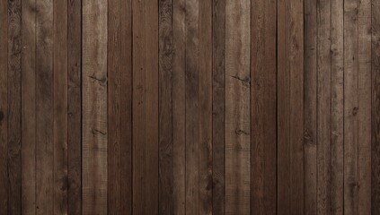 Fototapeta premium Rustic Vertical Wooden Paneling Texture with Reclaimed Timber Slats in Dark Brown