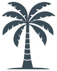 Stylized Silhouette of a Tropical Palm Tree with Broad Fronds