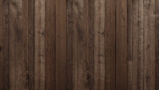 Rustic Vertical Wooden Paneling Texture with Reclaimed Timber Slats in Dark Brown