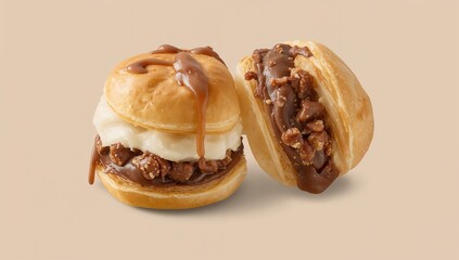 Delicate flaky pastries filled with creamy chocolate hazelnut spread