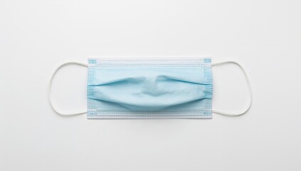 Healthcare face mask displayed on a white backdrop, safety rating included
