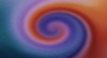 Illustration of abstract spiral galaxy with vibrant colors and a textured, grainy appearance