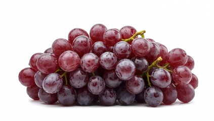 Fototapeta premium Close-up of a single cluster of ripe grapes against a white backdrop