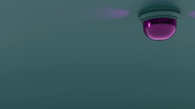 moderne Alarmsirene mit heller violetter Signalleuchte - Gefahr und Sicherheit, Warnung f&uuml;r Risiko, Notfall, Schutzsysteme in moderner Sicherheitsumgebung, Technologie, Hilfe, Rettung, Einbruch, Disco