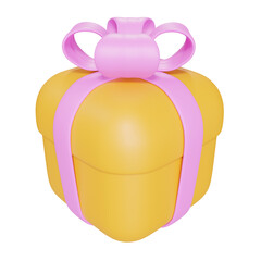 3D Rendering of heart - Shaped gift box.