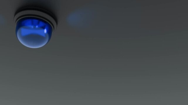 moderne Alarmsirene mit heller blauer Signalleuchte - Gefahr und Sicherheit, Blaulicht, Warnung f&uuml;r Risiko, Notfall, Schutzsystem, Technologie, Hilfe, Rettung, Polizei, Martinshorn, Feuerwehr