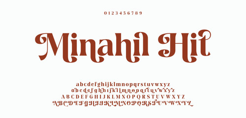 Typography beauty fashion elegant minimalist serif italic fonts decorative wedding vintage retro logos. Minimal luxury font alphabet logo. Vector illustration