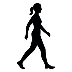 Girls walking silhouette white background