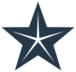 Obraz premium Geometric five pointed star symbol icon with a clean modern design vector element