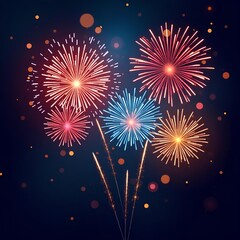 Colorful firework with bokeh background. New Year celebration, Abstract holiday background bokeh, year, abstract, new, fireworks, celebration