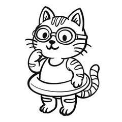 Obraz premium Swimming Cat