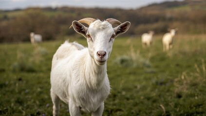 Beautiful Boer Goats grazing on the farm, focus on livestock welfare