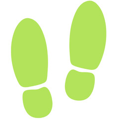 light green silhouette shoes footstep icon
