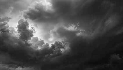 Obraz premium Monochrome clouds in shades of black and white, suitable for design backgrounds