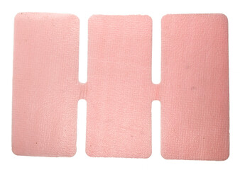 Nude Beige Three-Panel Abstract Shape with Fabric Texture Isolated on Transparent Background