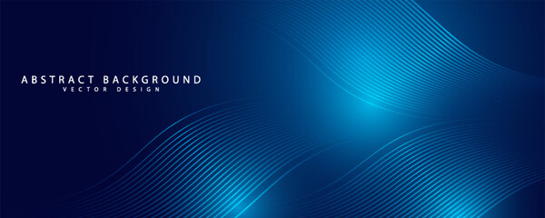 Abstract modern blue background with smooth lines. Dynamic waves. Vector illustration