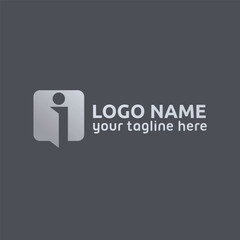 Elegant, modern and simple vector logo with letter i