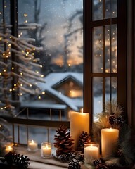 christmas tree with candles