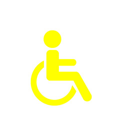 車いすマーク バリアフリーを示すピクトグラム(黄色)