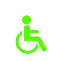 車いすマーク バリアフリーを示すピクトグラム(緑)