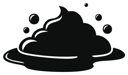 Fototapeta premium Stylized Dark Foam and Bubbles Icon Flat Design Vector Illustration Isolated