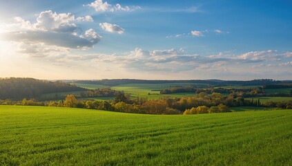 Fototapeta premium Fields in the region of Schaumburg, Lower Saxony, seasonal change