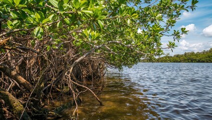 River scene featuring mangrove foliage